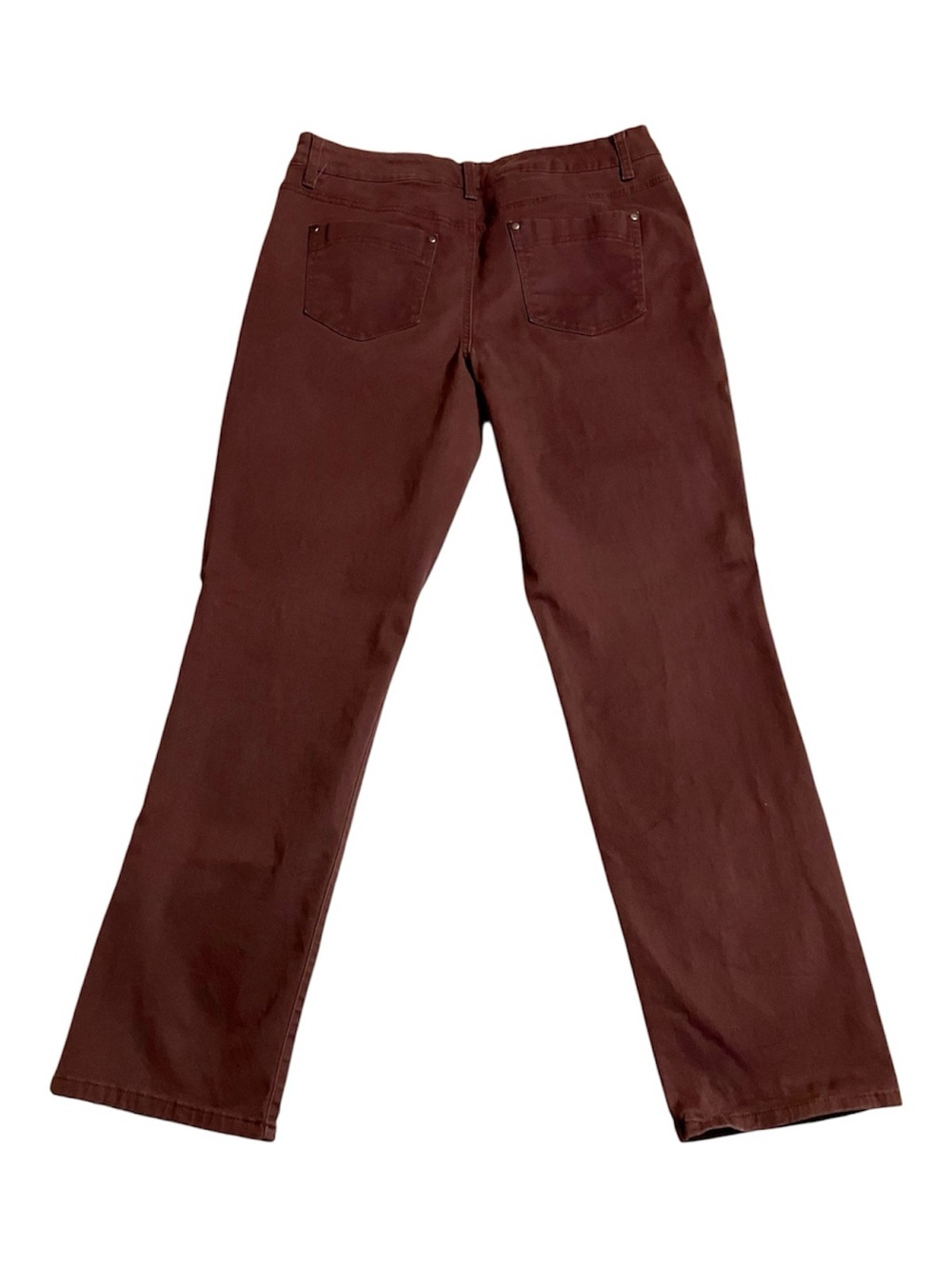 Bandolino Amy Straight Leg Boot Cut Pants Size 12 Burgundy/Wine Soft Cotton - Picture 3 of 8
